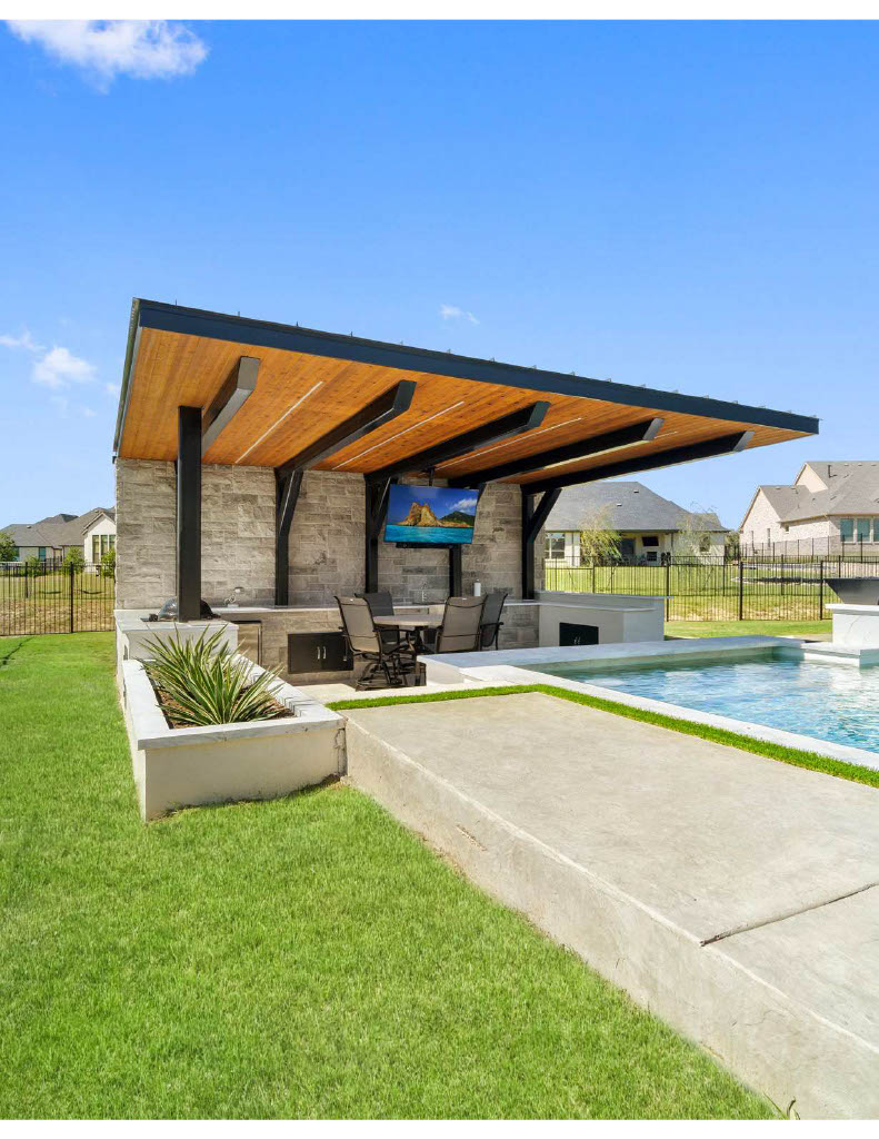 Cantilevered shade system installation - Cabana Theory