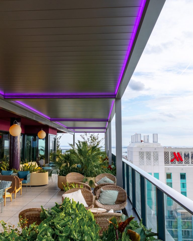 Commercial outdoor structure by Cabana Theory — restaurant and hospitality shade solutions