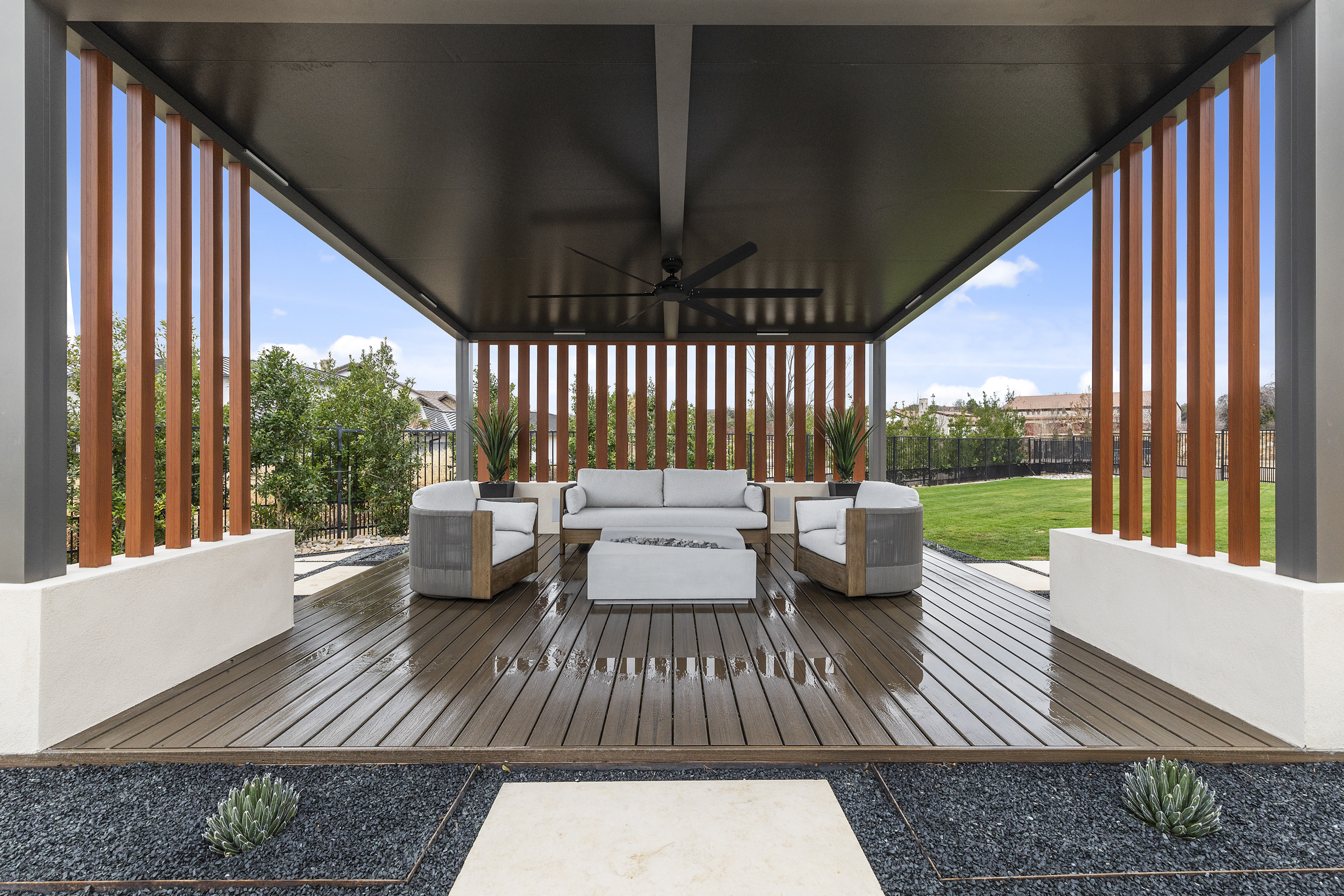 Contemporary patio cover installation in Shawnee OK — Cabana Theory
