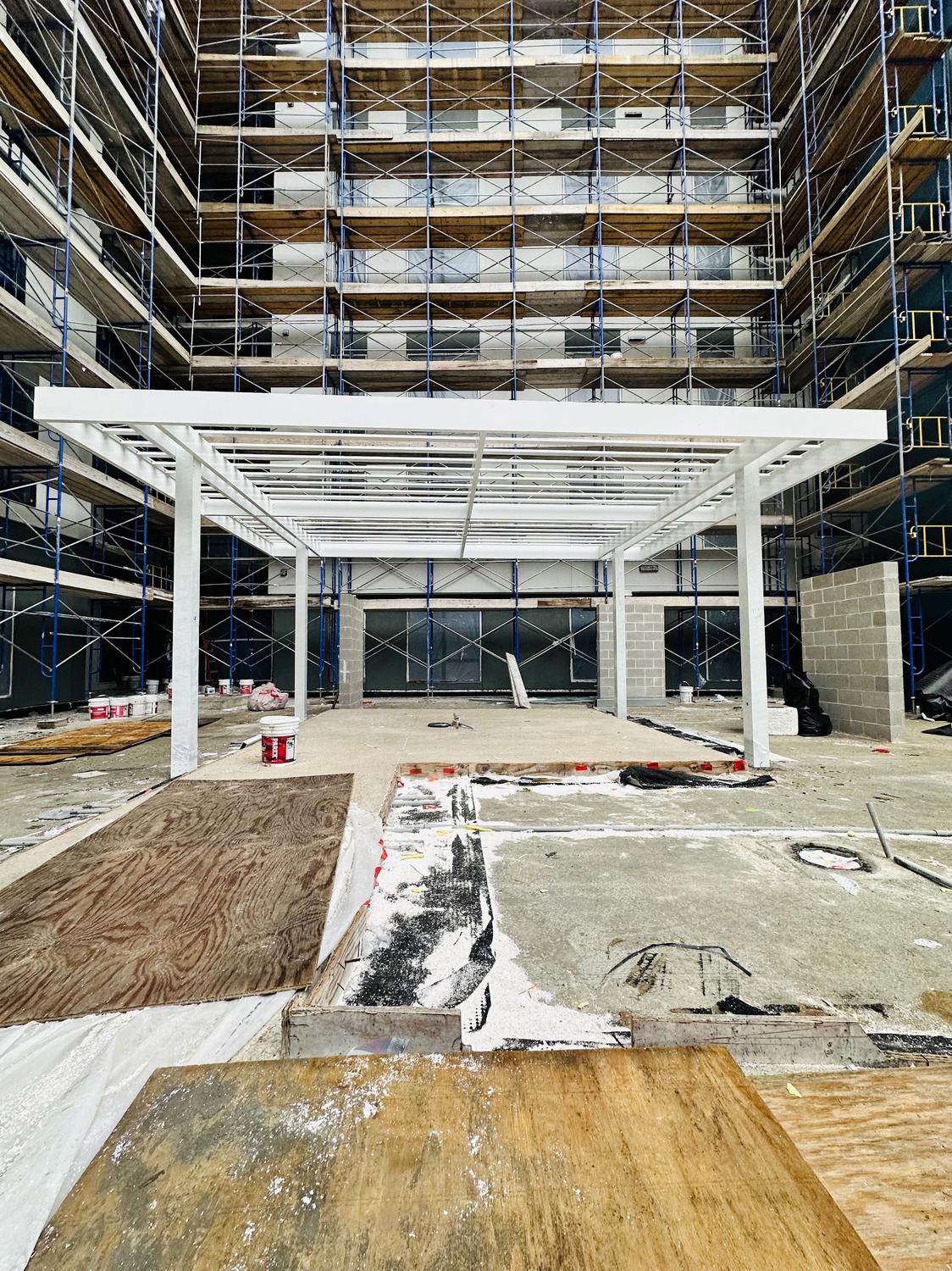 Commercial pergola installation in progress | Cabana Theory